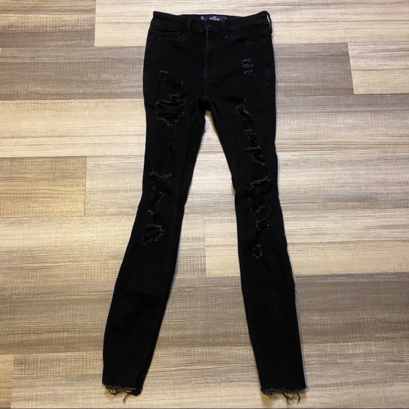 Hollister Denim - Hollister Distressed High Rise Skinny Jeans Black